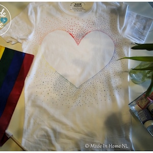 Hand Painted Rainbow Heart T-shirt