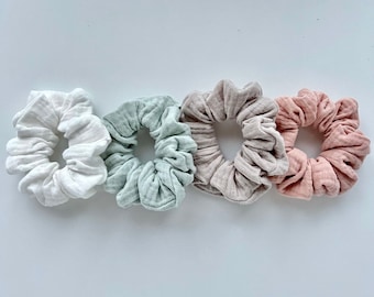 Organic Cotton Scrunchies, Soft Gauze Scrunchies