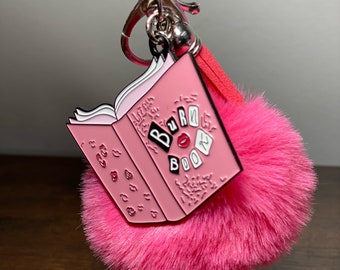 Mean Girls Burn Book Pompom Keychain