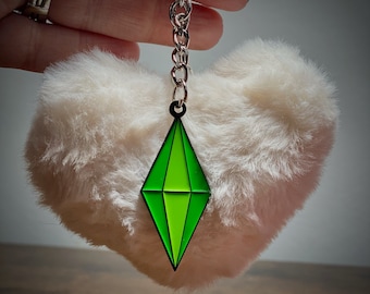 The Sims Plumbob PomPom Keychain