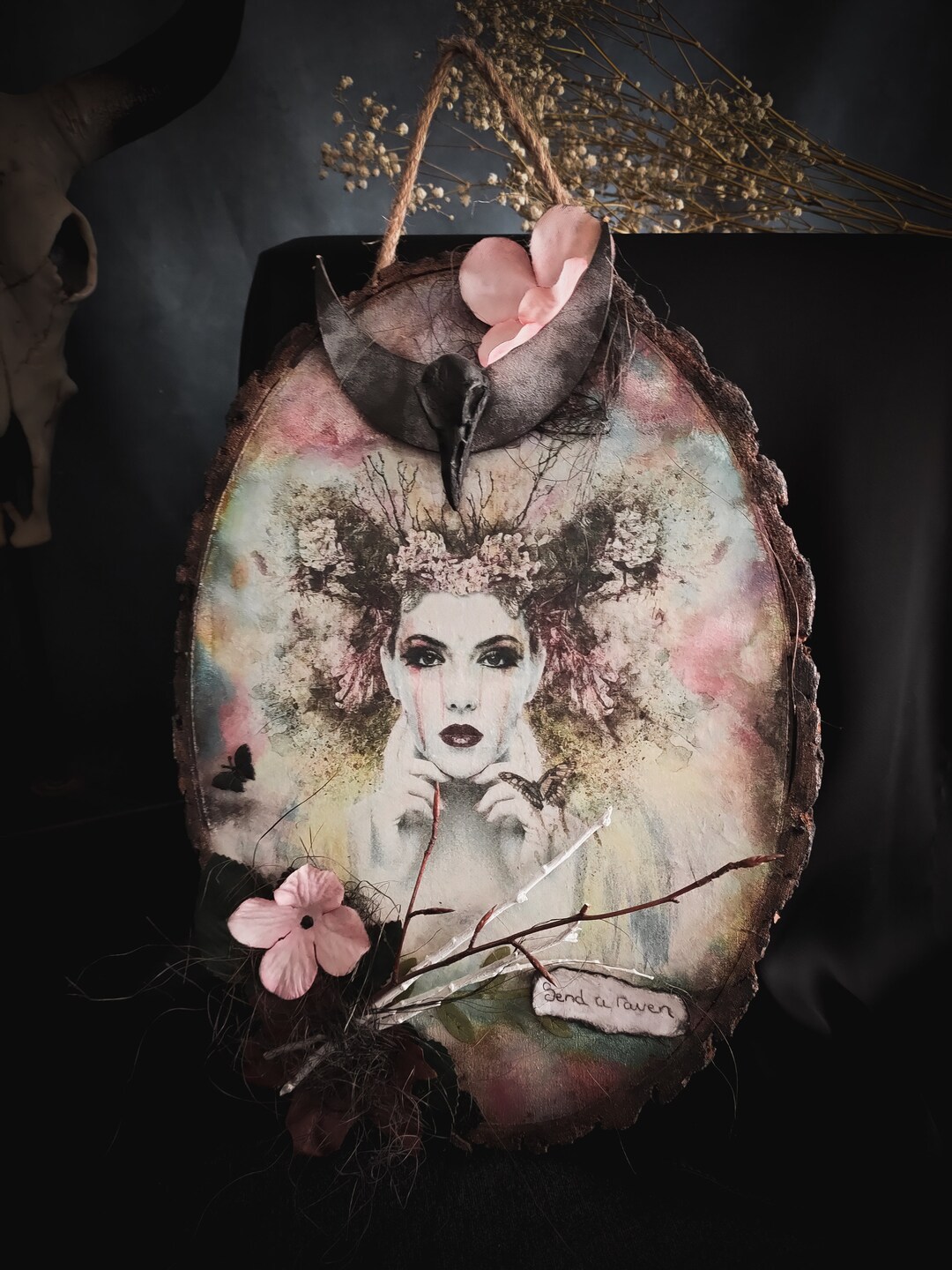 Large Wooden Slice Forest Witch Wall Decor - Etsy Canada