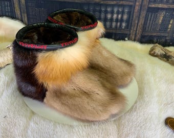 Les Yvonne 8 WOMEN'S recycled fur indoor moccasin