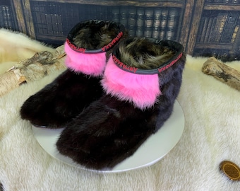 Les Adrienne 8 WOMEN'S recycled fur indoor moccasin