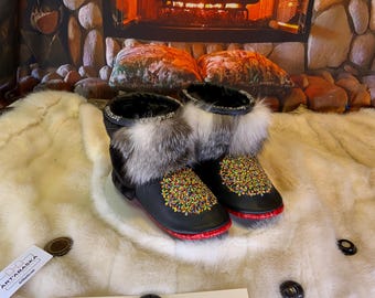 Les Gisèle 8 WOMEN'S recycled fur indoor moccasin