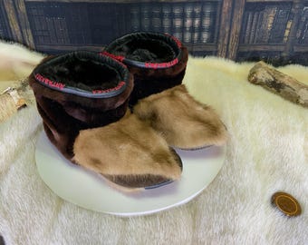 Les Nicole 6 WOMEN'S recycled fur indoor moccasin