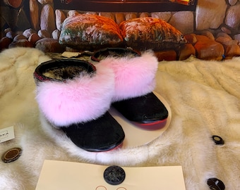 Les Jacqueline 6 WOMEN'S recycled fur indoor moccasin