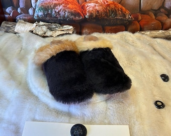 Ginette slipper, women's size 8 – Italian sherling & recycled leather, unique handmade piece from Quebec