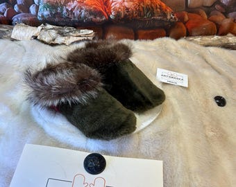 Céline slippers, women's size 6 – Italian sherling & recycled leather, unique handmade piece from Quebec