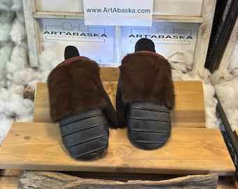 Alice X-Large City Mittens in Recycled Fur – Handmade in Quebec – Lightweight, Elegant, Urban Comfort – ArtAbaska