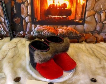 Les Micheline 8 WOMEN'S recycled fur indoor moccasin