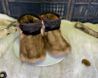 Les Denise 7 WOMEN'S recycled fur indoor moccasin