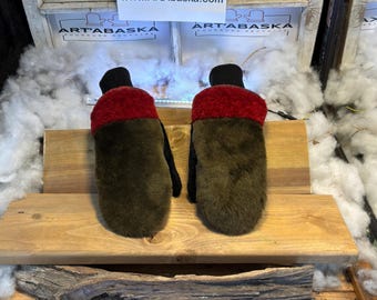 Valérie Large City Mittens in Recycled Fur – Handmade in Quebec – Lightweight, Elegant, Urban Comfort – ArtAbaska