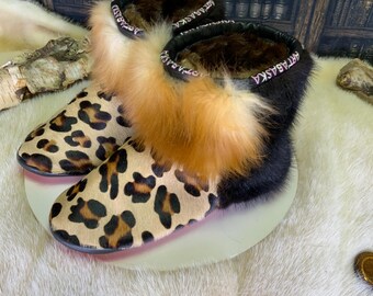 Les Augustine 8 WOMEN'S recycled fur indoor moccasin