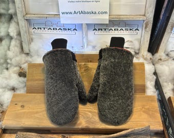 Jeannette X-Large City Mittens in Recycled Fur – Handmade in Quebec – Lightweight, Elegant, Urban Comfort – ArtAbaska