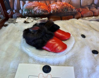 Women's size 6 Mado slippers – Italian sherling & recycled leather, unique handmade piece from Quebec