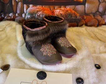 Les Sylvianne 8 WOMEN'S recycled fur indoor moccasin