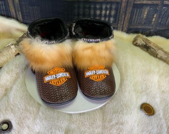 Les Gabrielle 9 WOMEN'S Harley Edition Recycled Fur Indoor Moccasin