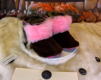 Les Monique 8 WOMEN'S recycled fur indoor moccasin