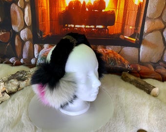 All-recycled fur earmuffs special edition sewn fox pieces