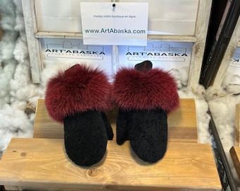 Medium Catherine City Mittens in Recycled Fur – Handmade in Quebec – Lightweight, Elegant, Urban Comfort – ArtAbaska