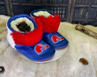 Les Hélène 11 Men's Recycled Fur Indoor Moccasin Special Edition Quebec Nordiques