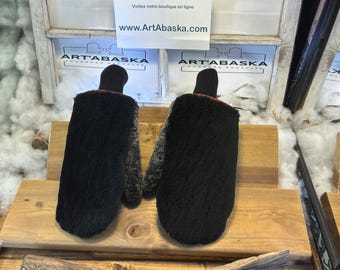 Irene X-Large City Mittens in Recycled Fur – Handmade in Quebec – Lightweight, Elegant, Urban Comfort – ArtAbaska