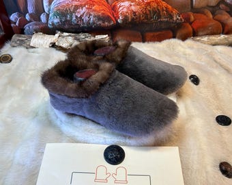 Men's Armande slipper, size 9 – Italian sherling & recycled leather, unique handmade piece from Quebec