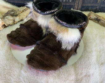Les Claire 7 WOMEN'S recycled fur indoor moccasin