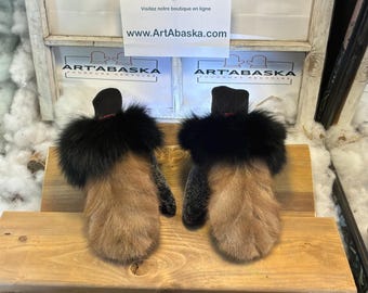 Fernande Medium City Mittens in Recycled Fur – Handmade in Quebec – Lightweight, Elegant, Urban Comfort – ArtAbaska
