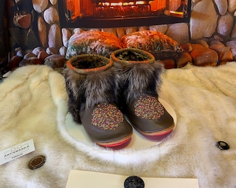 Les Nicole 8 WOMEN'S recycled fur indoor moccasin