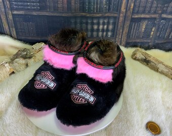 Les Eugénie 7 WOMEN'S recycled fur indoor moccasin Harley Edition