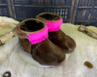 Les Georgette 8 WOMEN'S recycled fur indoor moccasin