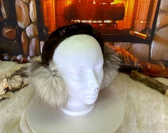 All-recycled fur earmuffs, Crystal recycled fox edition Les Huguette 3
