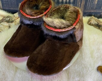 Men's Les Fleurette 11 recycled fur indoor moccasin