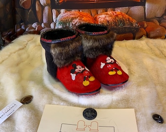 Les Olivette 8 WOMEN'S recycled fur indoor moccasin