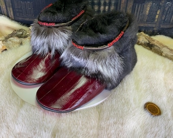 Les Ernestine recycled fur indoor moccasin 9 Men/11 Women