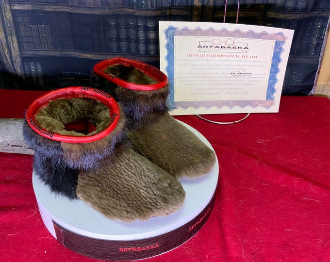 Size 6 US slippers for WOMEN in recycled fur the Lyse