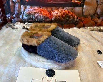 Men's Eulalie slippers, size 10 – Italian sherling & recycled leather, unique handmade piece from Quebec