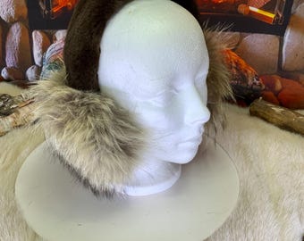 Natural Coyote Edition Recycled Fur Earmuffs