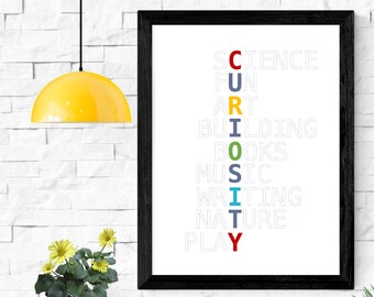 Colorful Curiosity Art Print – Homeschool Classroom Decor (Digital Download)