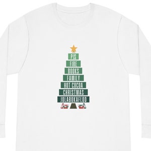 Jolabokaflod Christmas Book Flood T-shirt a maniche lunghe, tradizione islandese, Natale nordico, maglietta Holiday Reader, Natale scandinavo Hygge