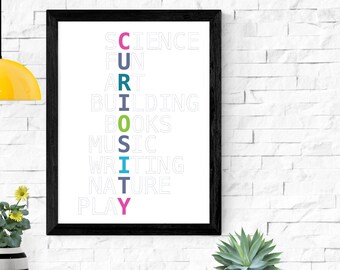 Curiosity Wall Art – Homeschool Classroom Decor (Digital Download)