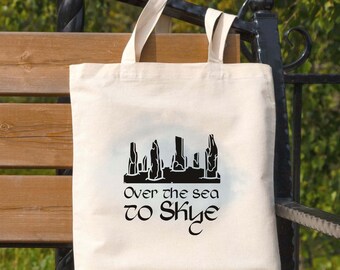 Outlander Tote Bag, Over the Sea to Skye, The Skye Boat Theme Song, Outlander Series Fan Gift, Literary Gifts