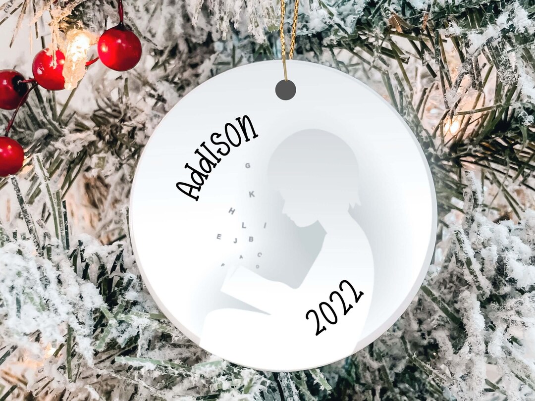 Girl or Boy Reading Ornament Learn to Read Ornament Custom Etsy