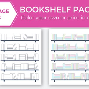 Bookshelf Reading Tracker - Book Journal Printable - Reading Planner - Books to Read - Bullet Journal TBR