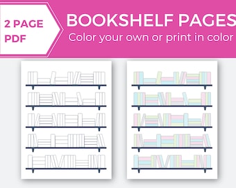 Bookshelf Reading Tracker – Printable Book Journal (PDF)