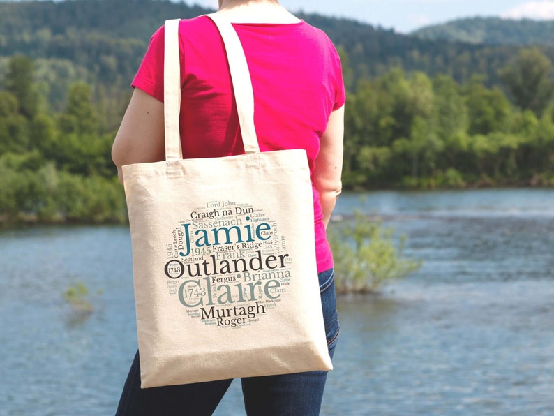 Outlander Tote Bag, Jamie and Claire Fraser, Diana Gabaldon Books