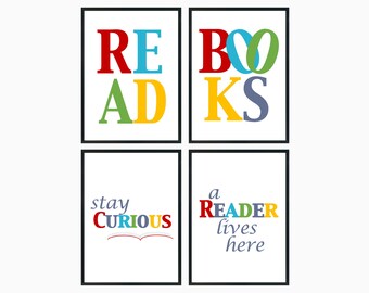 Book Lover Printable Wall Art – Colorful Homeschool Decor (Digital Download)