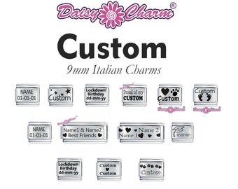 Custom Made Personalised Italian charms by Daisy Charm - compatible with 9mm modular charm bracelet