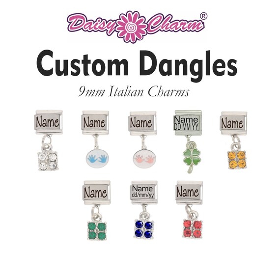 Custom Made Personalised Dangle Italian Charms by Daisy Charm Etsy